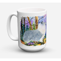 "Caroline's Treasures SS8636CM15 Sheltie Dishwasher Safe Microwavable Ceramic Coffee Mug, 15 oz, Multicolor"