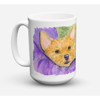 "Caroline's Treasures SS8898CM15 Norwich Terrier Microwavable Ceramic Coffee Mug, 15 oz, Multicolor"