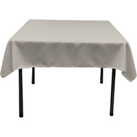 LA Linen Polyester Poplin Square Tablecloth, 52 by 52-Inch, Light Gray