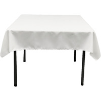 LA Linen Polyester Poplin Square Tablecloth, 52 by 52-Inch, White