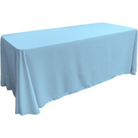 LA Linen Polyester Poplin Rectangular Tablecloth 90 by 132-Inch, Light Turquoise