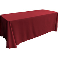 LA Linen Polyester Poplin Rectangular Tablecloth 90 by 132-Inch, Cranberry