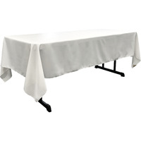 LA Linen Polyester Poplin Rectangular Tablecloth, 60 by 120-Inch, White