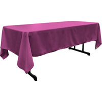 LA Linen Polyester Poplin Rectangular Tablecloth, 60 by 120-Inch, Magenta
