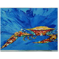 "Caroline's Treasures MW1163PLMT Big Spash Crab In Blue Fabric Placemat, Multicolor"