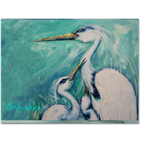 "Caroline's Treasures MW1159PLMT Mother's Love White Crane Fabric Placemat, Multicolor"