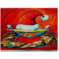 "Caroline's Treasures MW1169PLMT Crab In Santa Hat Santa Claws Fabric Placemat, Multicolor"