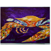 "Caroline's Treasures MW1172PLMT The Right Stuff Crab In Purple Fabric Placemat, Multicolor"