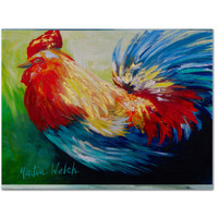 "Caroline's Treasures MW1085PLMT Bird-Rooster Chief Big Feathers Fabric Placemat, Multicolor"