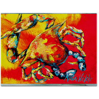 "Caroline's Treasures MW1086PLMT Crab Hot Dang Fabric Placemat, Multicolor"