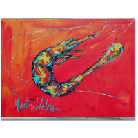 "Caroline's Treasures MW1097PLMT Shrimp Seafood Three Fabric Placemat, Multicolor"