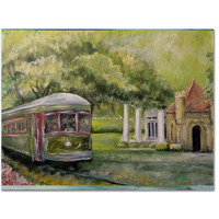 "Caroline's Treasures MW1091PLMT Streetcar Next Stop Audubon Park Fabric Placemat, Multicolor"