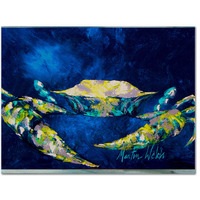 "Caroline's Treasures MW1101PLMT Crab Blue Fabric Placemat, Multicolor"