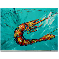 "Caroline's Treasures MW1100PLMT Shrimp Teal Fabric Placemat, Multicolor"
