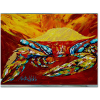 "Caroline's Treasures MW1113PLMT Crab Buster Brown Fabric Placemat, Multicolor"