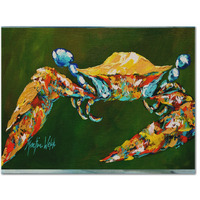"Caroline's Treasures MW1157PLMT Go Green Crab Fabric Placemat, Multicolor"