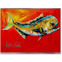 "Caroline's Treasures MW1156PLMT Danny Dolphin Fish Fabric Placemat, Multicolor"