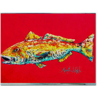 "Caroline's Treasures MW1084PLMT Fish-Red Fish Alphonso Fabric Placemat, Multicolor"