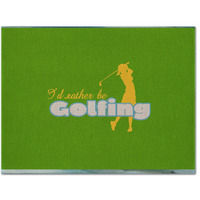 "Caroline's Treasures SB3093PLMT I'D Rather Be Golfing Woman On Green Fabric Placemat, Multicolor"