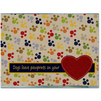 "Caroline's Treasures SB3054PLMT Dogs Leave Paw Prints On Your Heart Fabric Placemat, Multicolor"