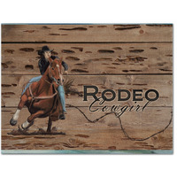"Caroline's Treasures SB3055PLMT Rodeo Cowgirl Barrel Racer Fabric Placemat, Multicolor"