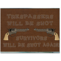 "Caroline's Treasures SB3063PLMT Trespassers Will Be Shot Fabric Placemat, Multicolor"