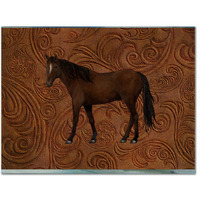"Caroline's Treasures SB3066PLMT Horse Fabric Placemat, Multicolor"