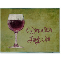 "Caroline's Treasures SB3067PLMT Wine A Little Laugh A Lot Fabric Placemat, Multicolor"