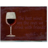 "Caroline's Treasures SB3068PLMT The Best Wines Are The Ones We Drink With Friends Fabric Placemat, Multicolor"