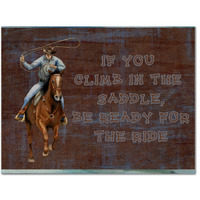 "Caroline's Treasures SB3061PLMT Roper Horse If You Climb In The Saddle Be Ready For The Ride Fabric Placemat, Multicolor"