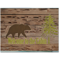"Caroline's Treasures SB3081PLMT Welcome To The Cabin Fabric Placemat, Multicolor"