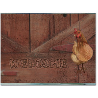 "Caroline's Treasures SB3075PLMT Welcome Chicken Fabric Placemat, Multicolor"