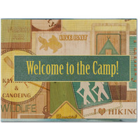 "Caroline's Treasures SB3080PLMT Welcome To The Camp Fabric Placemat, Multicolor"