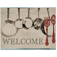 "Caroline's Treasures SB3087PLMT Pots And Pans Welcome Fabric Placemat, Multicolor"