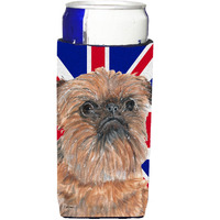 Brussels Griffon with Engish Union Jack British Flag Ultra Beverage Insulators for slim cans SC9864MUK