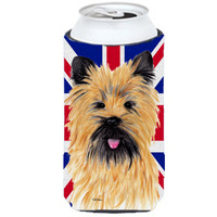 Cairn Terrier with English Union Jack British Flag Tall Boy Beverage Insulator Hugger SC9832TBC