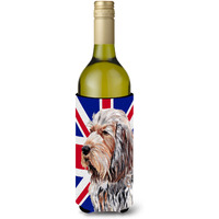Otterhound with English Union Jack British Flag Wine Bottle Beverage Insulator Hugger SC9879LITERK
