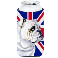 English Bulldog with English Union Jack British Flag Tall Boy Beverage Insulator Hugger LH9471TBC