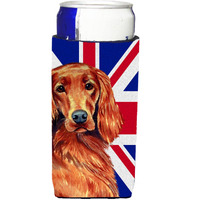Irish Setter with English Union Jack British Flag Ultra Beverage Insulators for slim cans LH9504MUK