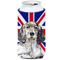 English Setter with English Union Jack British Flag Tall Boy Beverage Insulator Hugger LH9474TBC