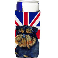Brussels Griffon with English Union Jack British Flag Ultra Beverage Insulators for slim cans LH9505MUK