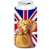 Vizsla with English Union Jack British Flag Tall Boy Beverage Insulator Hugger LH9477TBC