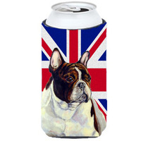 French Bulldog with English Union Jack British Flag Tall Boy Beverage Insulator Hugger LH9489TBC