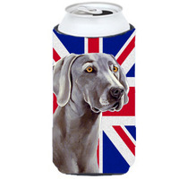 Weimaraner with English Union Jack British Flag Tall Boy Beverage Insulator Hugger LH9493TBC