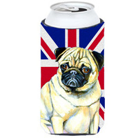 Pug with English Union Jack British Flag Tall Boy Beverage Insulator Hugger LH9494TBC