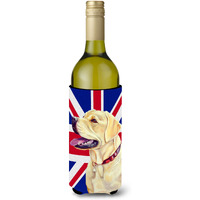 Labrador with English Union Jack British Flag Wine Bottle Beverage Insulator Hugger LH9490LITERK