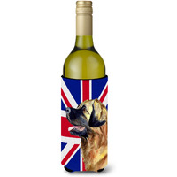 Leonberger with English Union Jack British Flag Wine Bottle Beverage Insulator Hugger LH9500LITERK