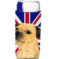 Border Terrier with English Union Jack British Flag Ultra Beverage Insulators for slim cans LH9475MUK