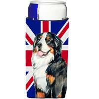 Bernese Mountain Dog with English Union Jack British Flag Ultra Beverage Insulators for slim cans LH9486MUK