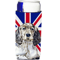 English Setter with English Union Jack British Flag Ultra Beverage Insulators for slim cans LH9474MUK